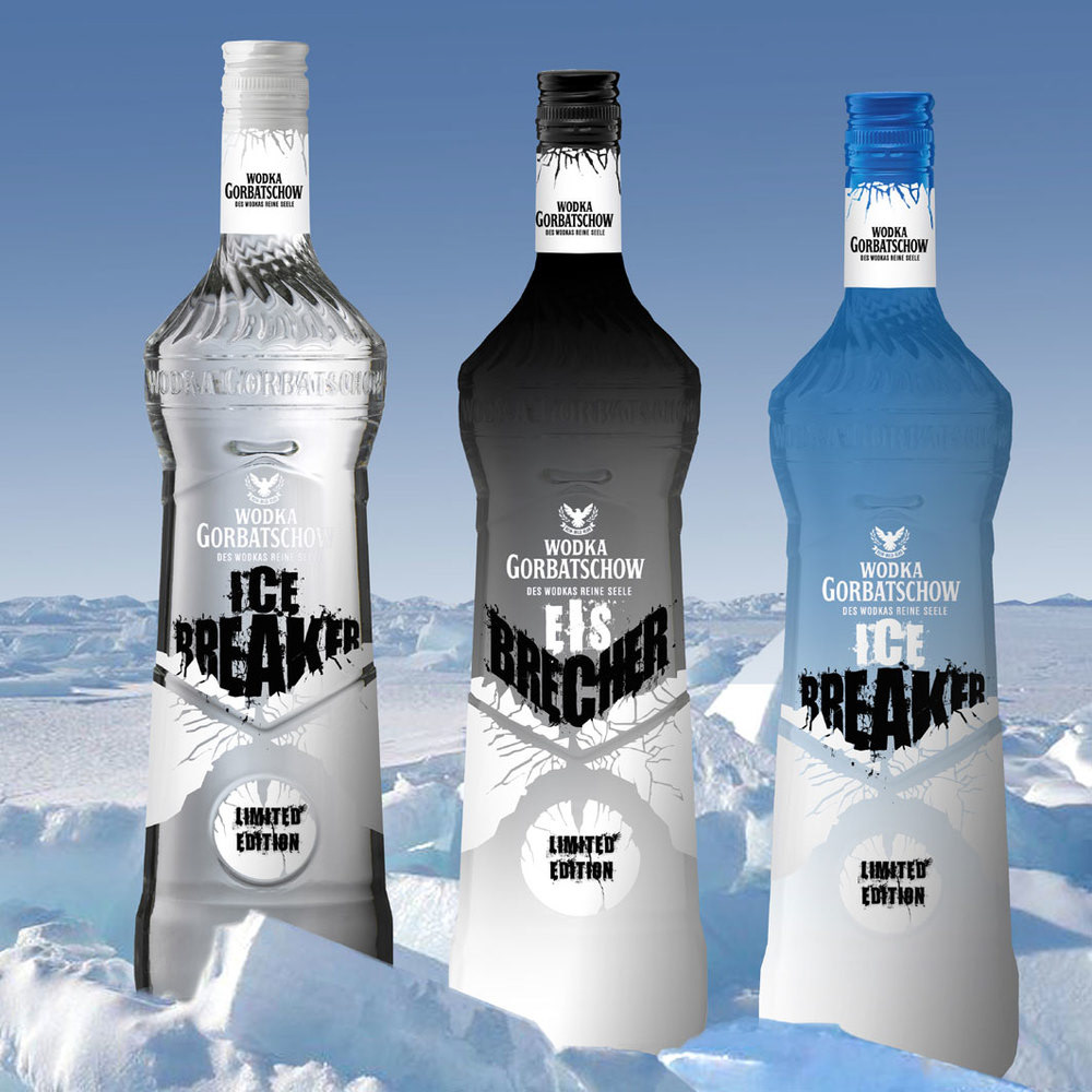 design etikett flasche Grafikdesign ILLUSTRATION  verpackungsdesign wodka Wodka Gorbatschow entwurf