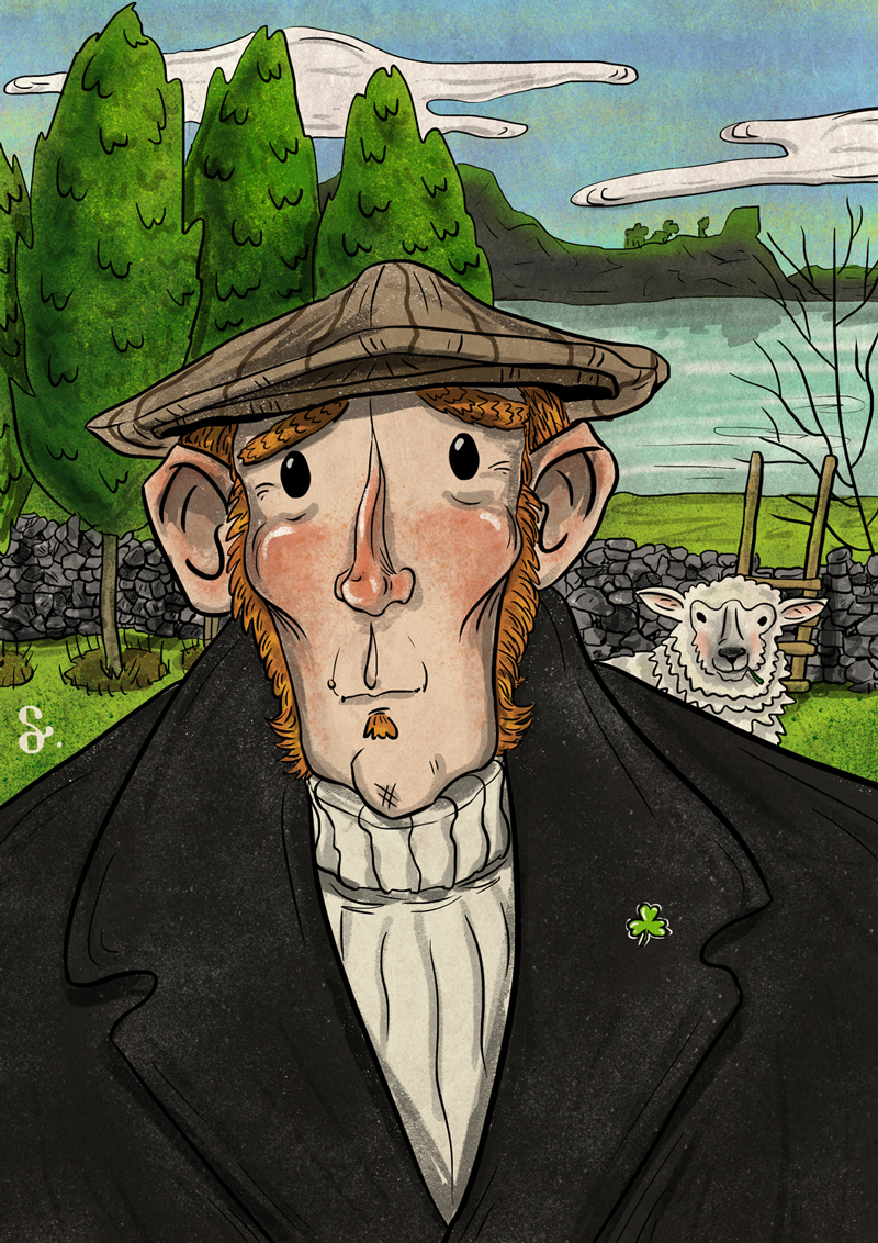Harambe irish farmer irish illustration book Magazine illustration Character design  Belsnickel james joyce dubliners Tim Parks illustrasyon