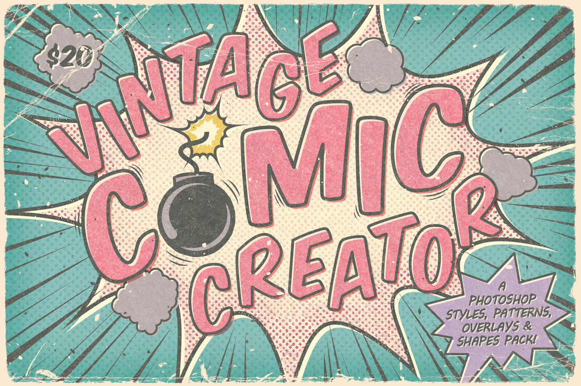 comic Retro vintage Comic Book Graphic Novel photoshop comic effect comic layer style halftone cartoon