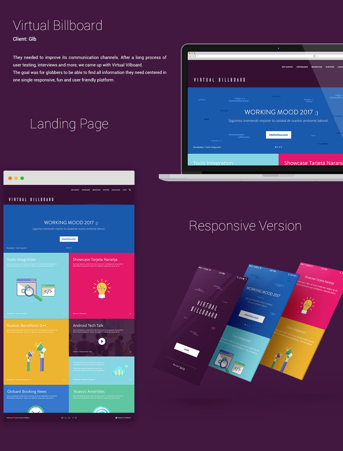 landing page flat design user experience visual design