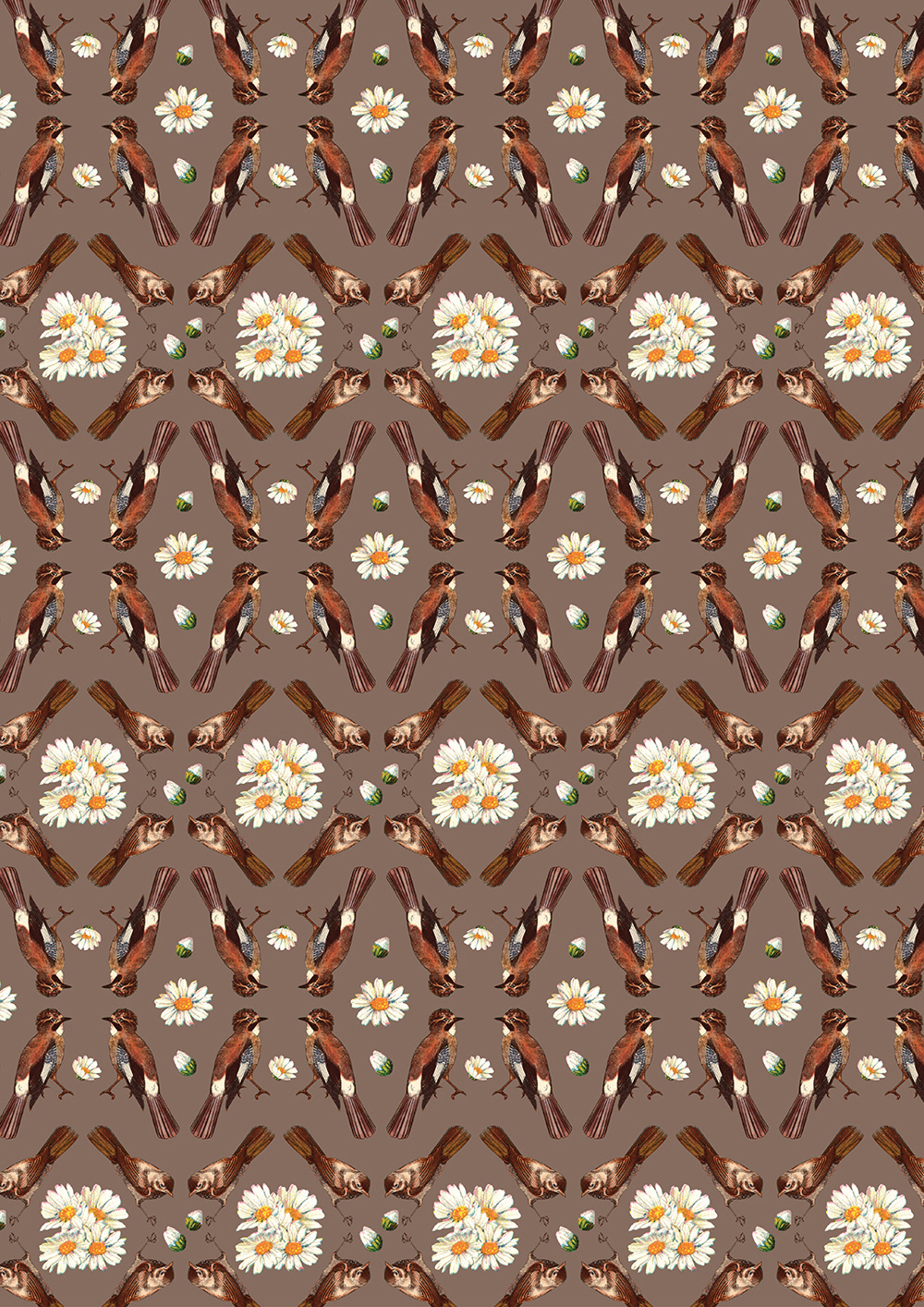 Estamparia print pattern textile peacock Flowers