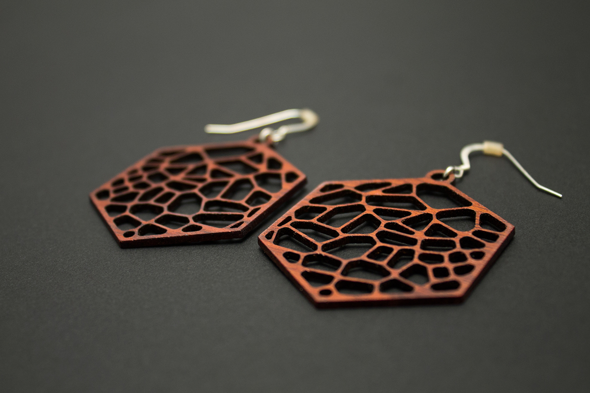 photos jewelry earrings laser water ephemeral Coasters voronoi