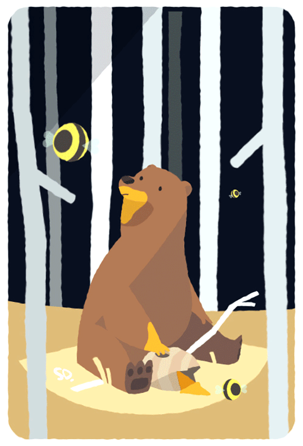 bear bees cartoon Character design  cute honey Illustrator Stephen Despins vector art woods