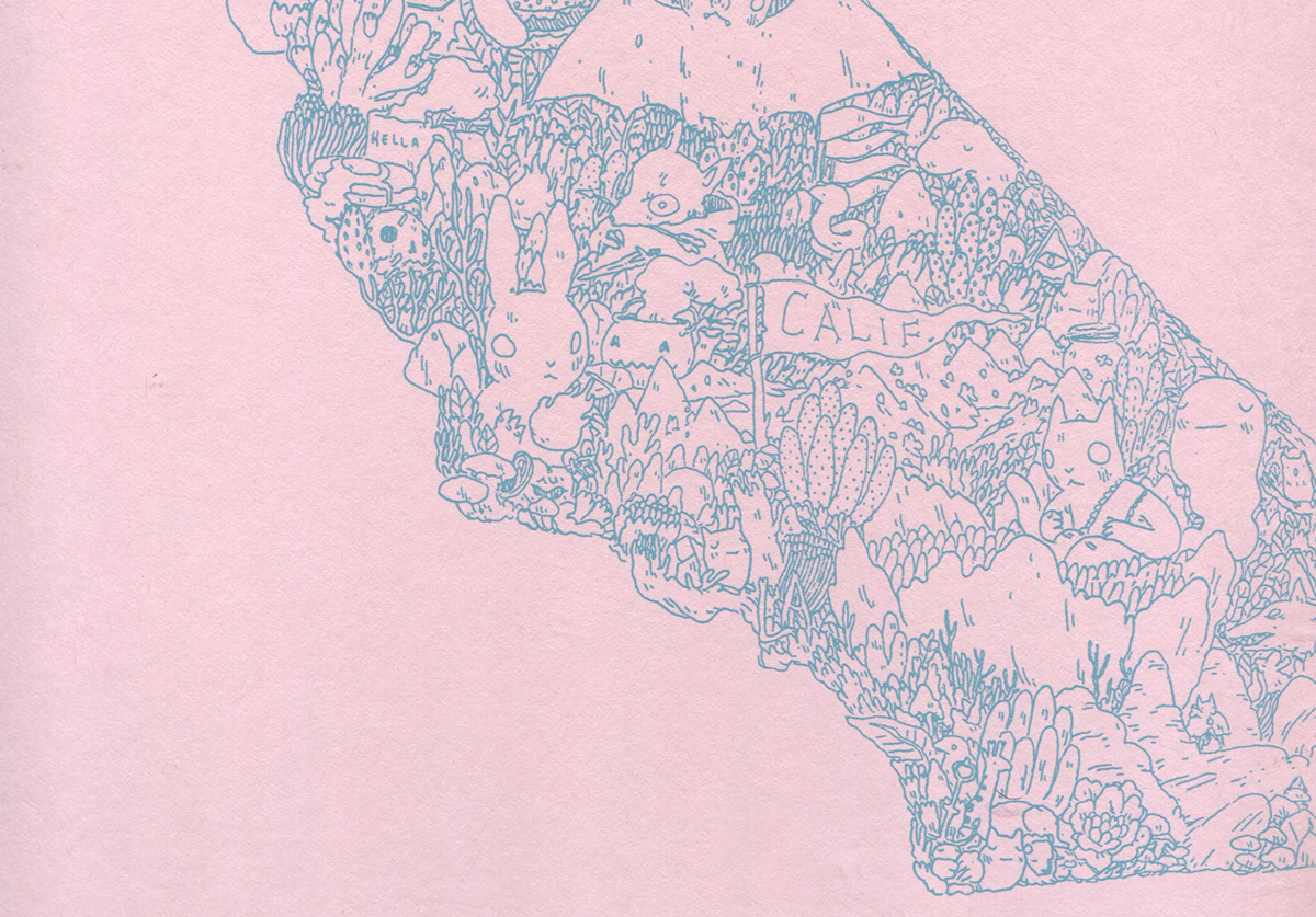 California golden state maps cartography Bats cats Hella