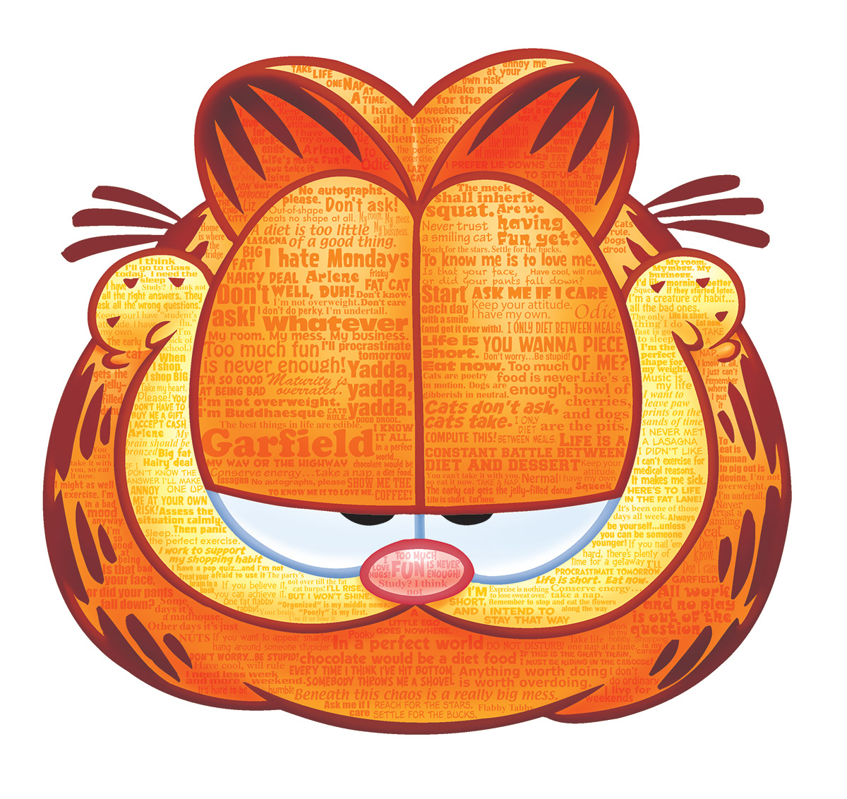 Garfield apparel design texting humor