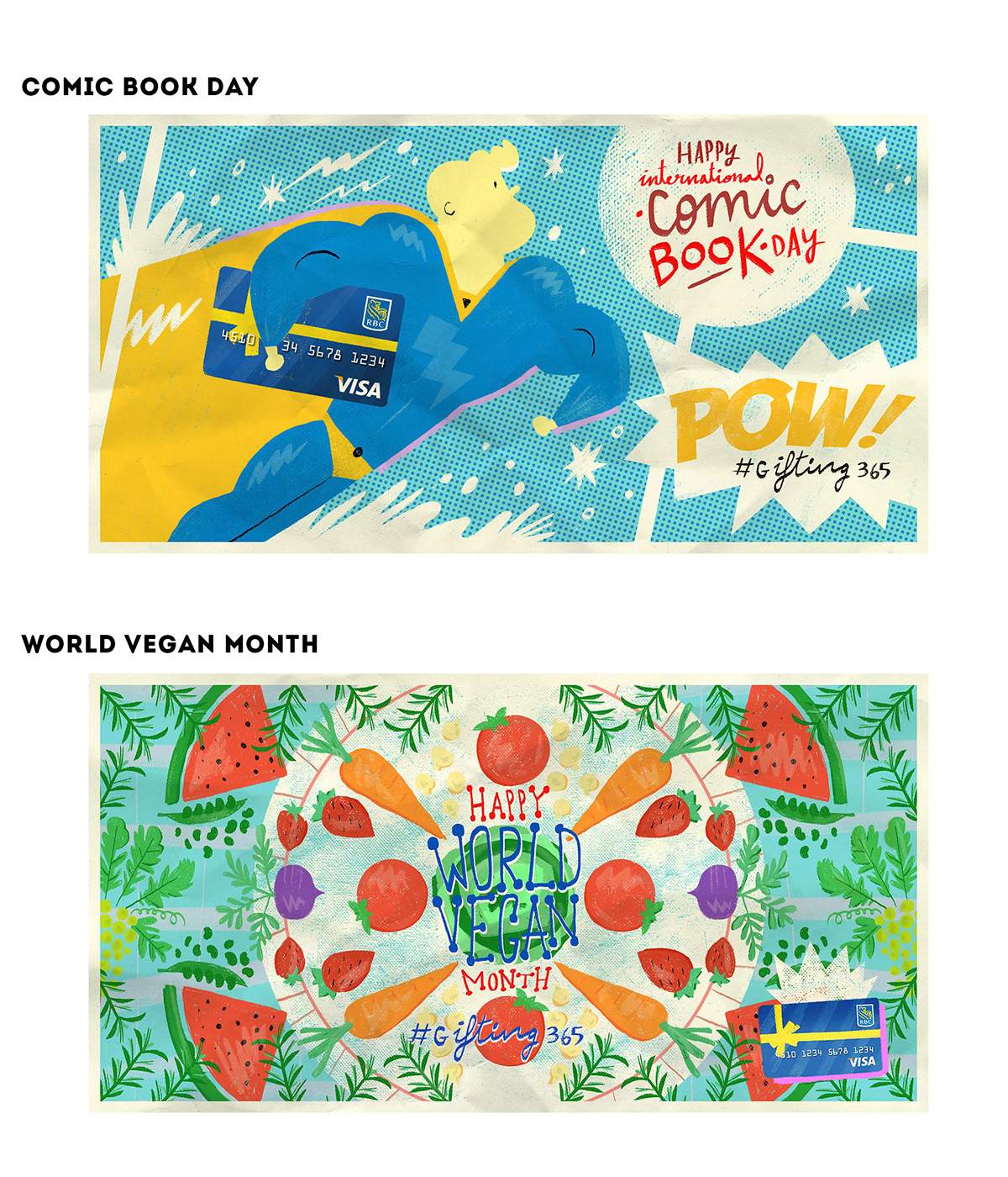 Royal Bank rbc DDB gifting delhambre gift Bank ilustracion wacom digital royalbank Canada inspire