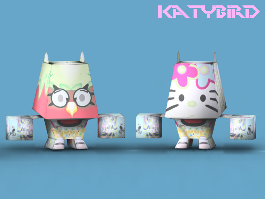 Cat bird kitty kitten katty angry adidas apparel toy paper  craft  papercraft  WITH mask