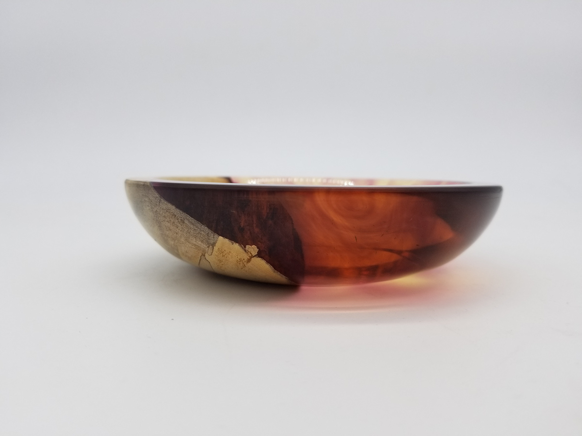 bowl hybrid resin saucer wood woodturning