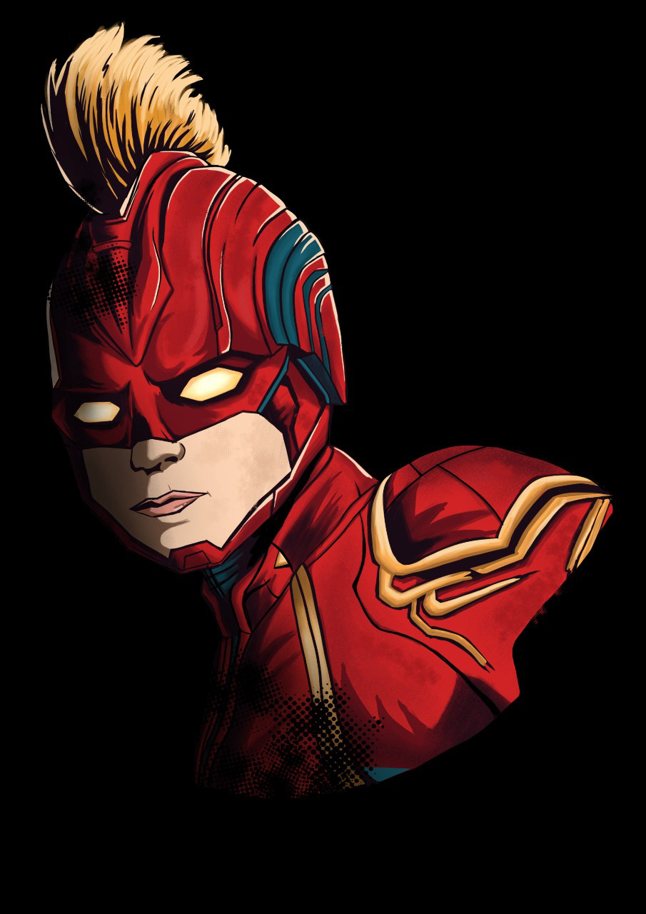 Capitã Marvel digital illustration ilustração Digital