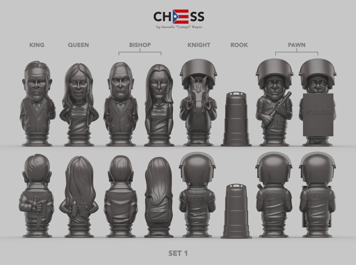 chess game toy Character design  game set pieces board game