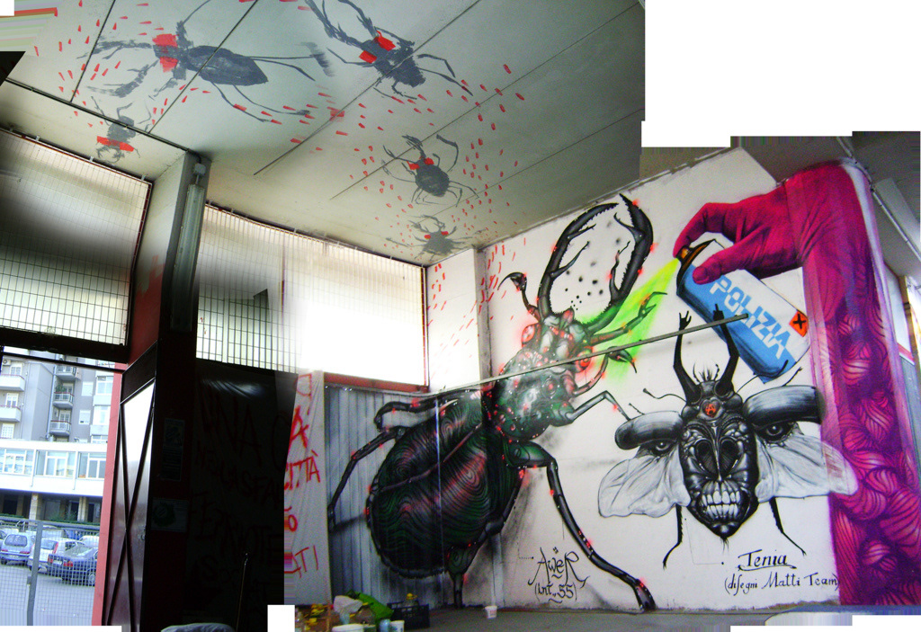 awer insect giant atreet art apray Graffiti