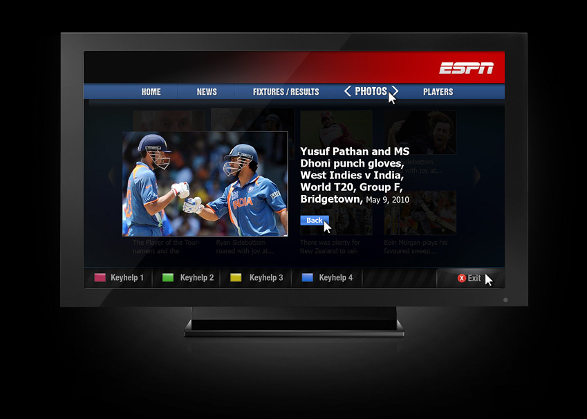 IPTV UI ESPN Cricinfo