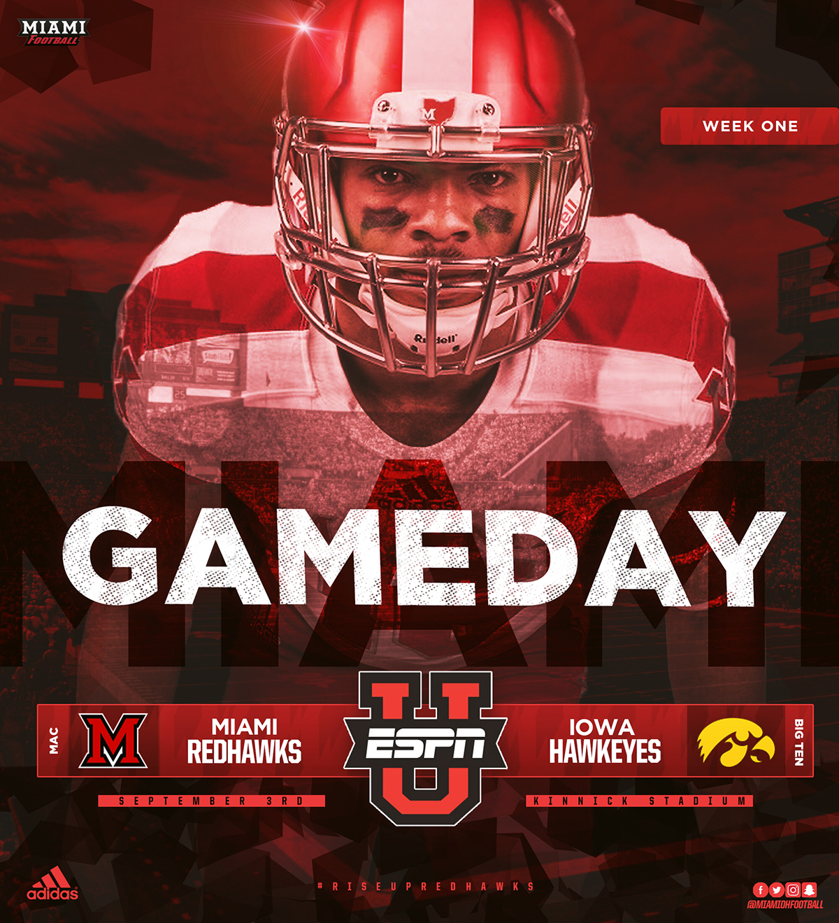 Miami Football Game Day Graphics Week by Week on Behance