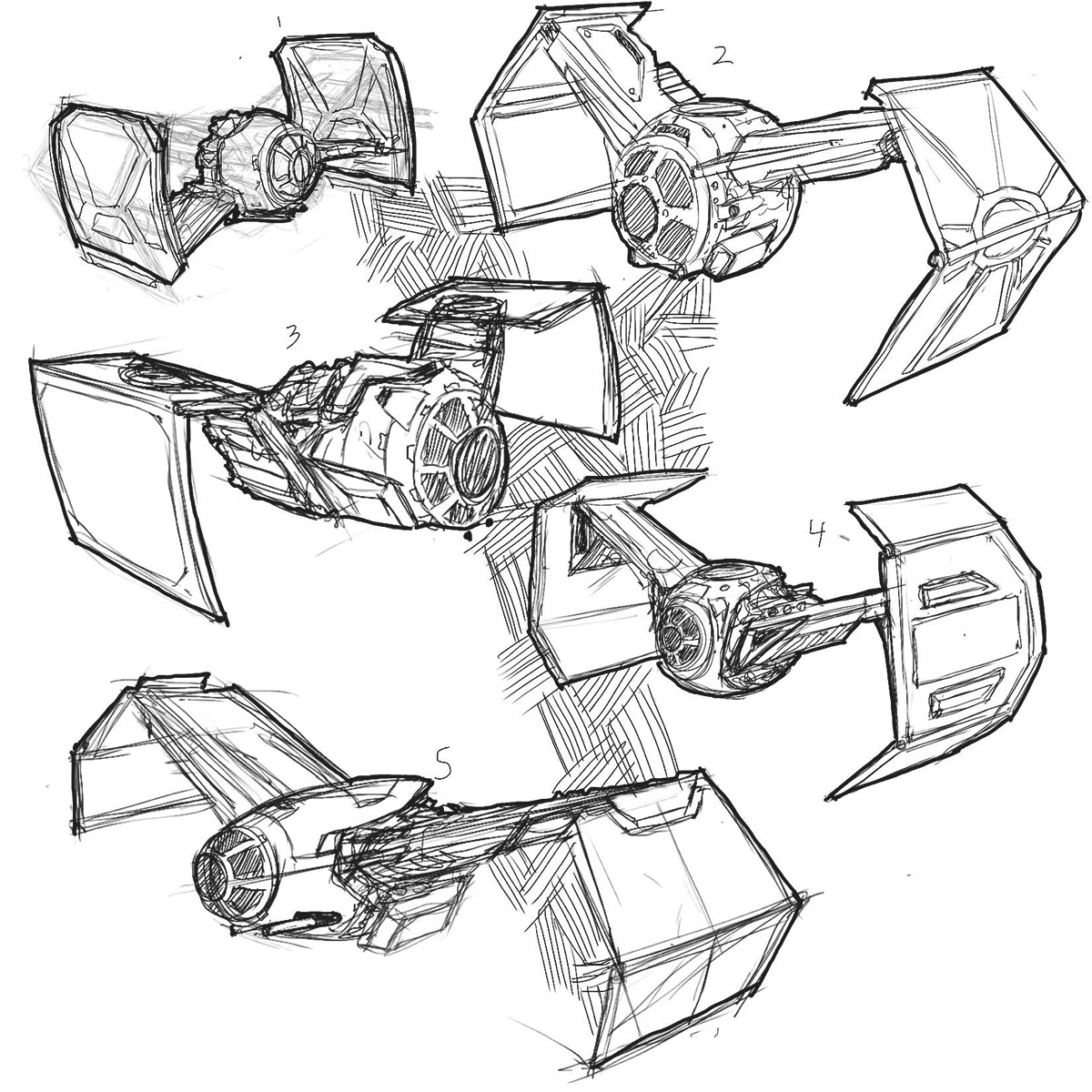 Starwars tiefighter conceptart sketches digitalart sketchbook