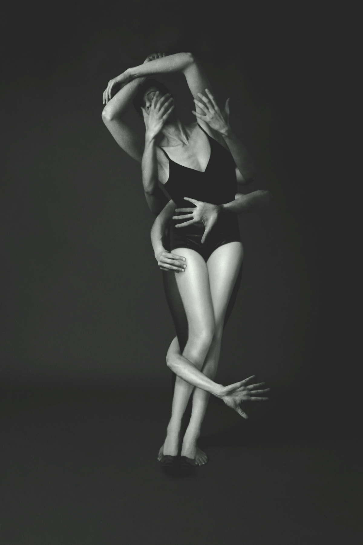 woman figure conceptual black and white body body image