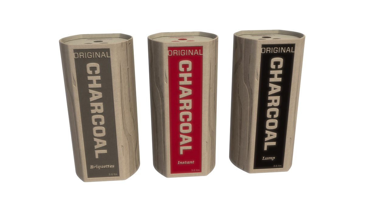 Charcoal Packaging environment recycle 48 hr re-packaging