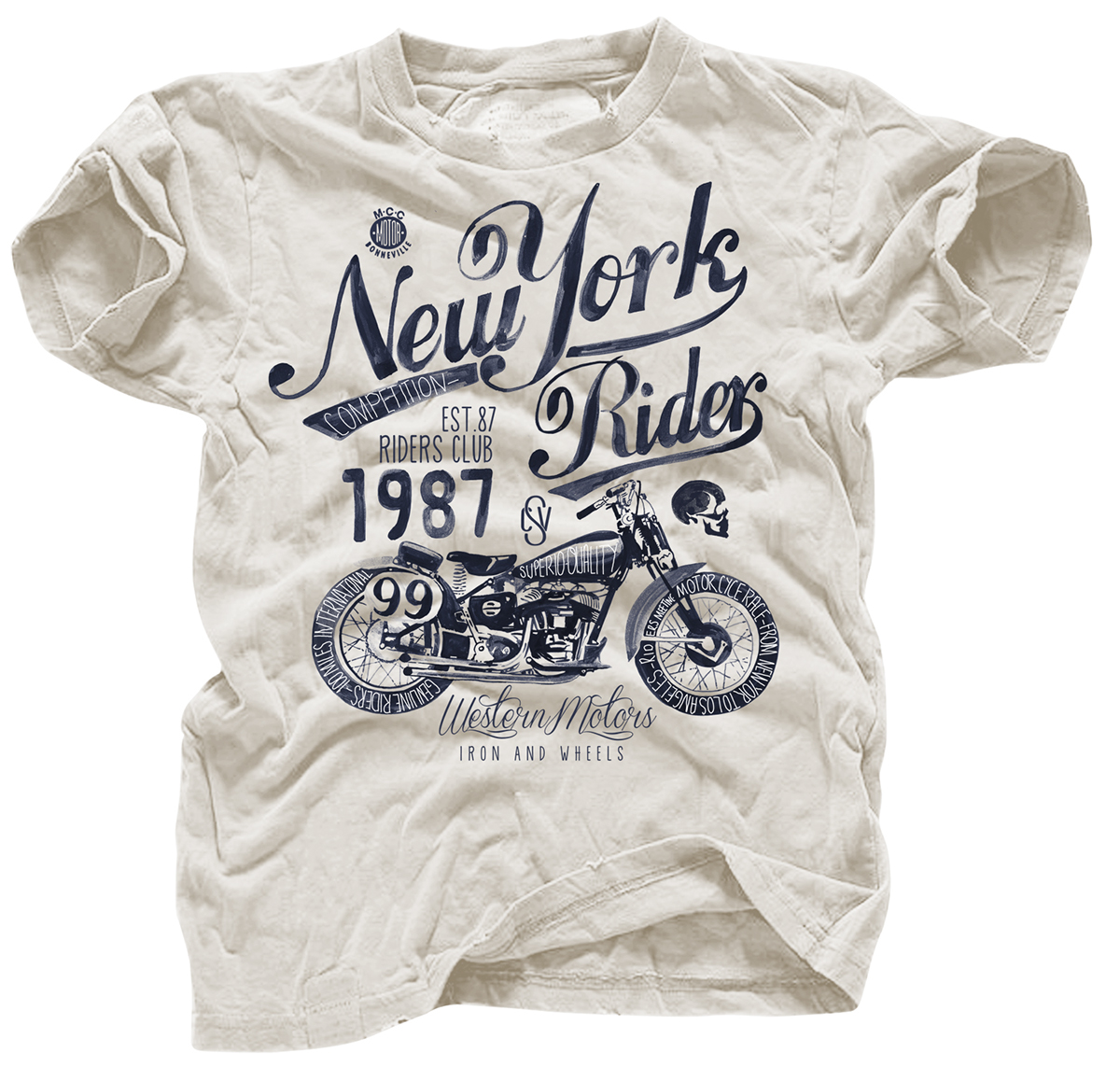 motorcycle newyork watercolor riders