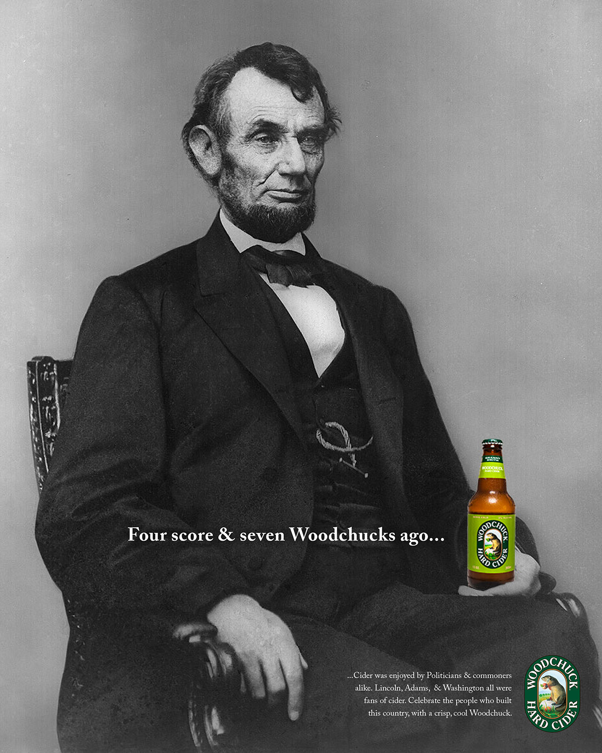 woodchuck cider print ads series history Washington lincoln adams