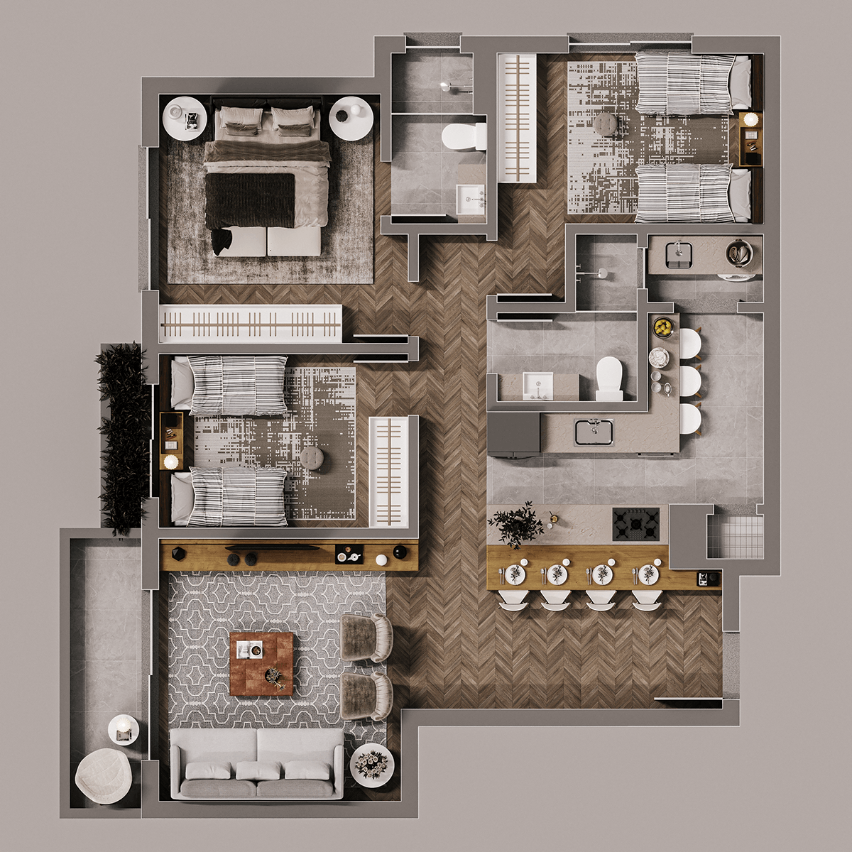 Blueprint floorplan rendering 3dsmax corona CGI Render interior design  architecture 3ds max