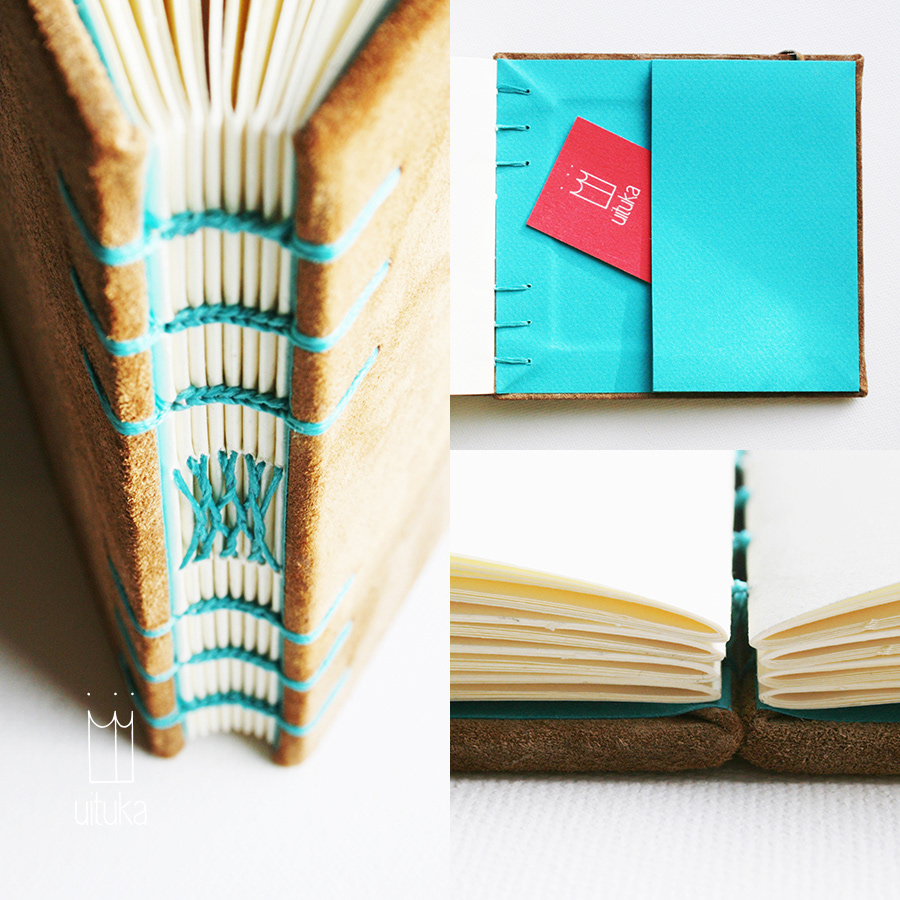 Hand-Bound handmade journal sketchbook notebook suede coptic stitch