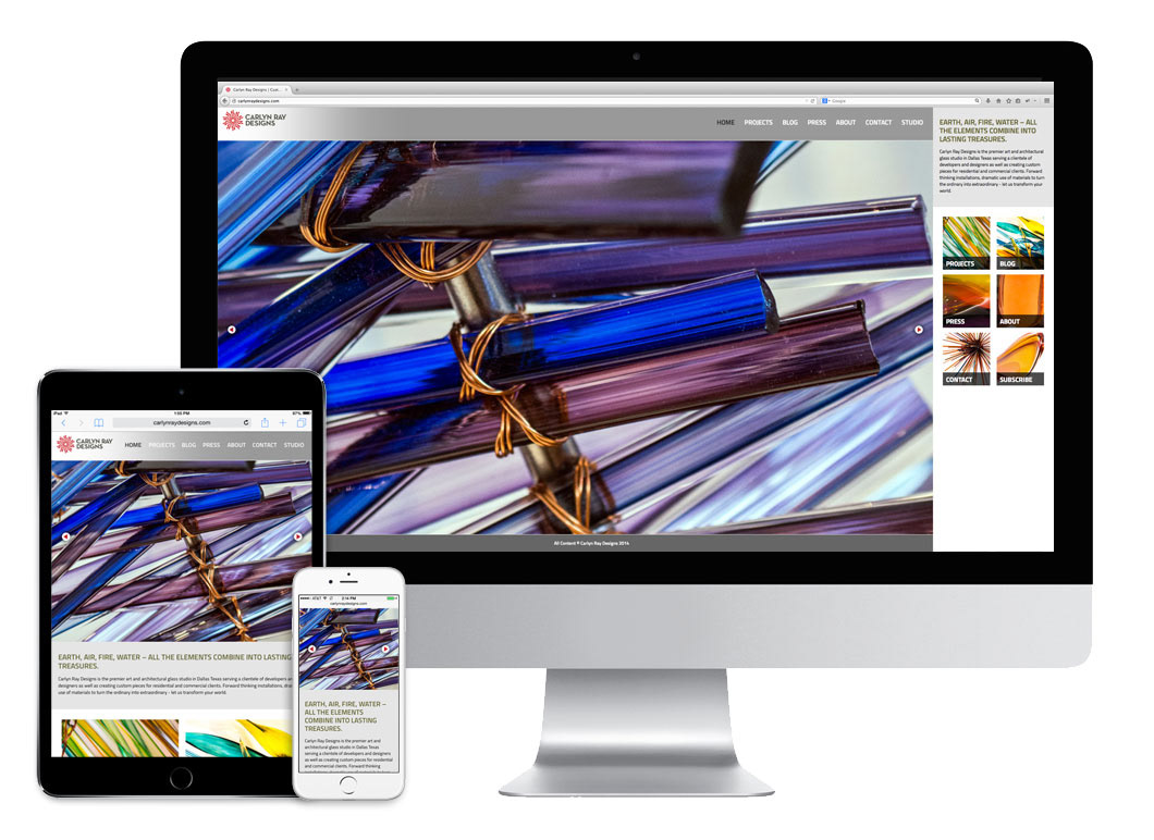 d30n LLC Deon Staffelbach Website Responsive Glass Blower portfolio Dallas TX Portland OR mobile tablet custom cms cms Integrated Branding Campaign colorful color