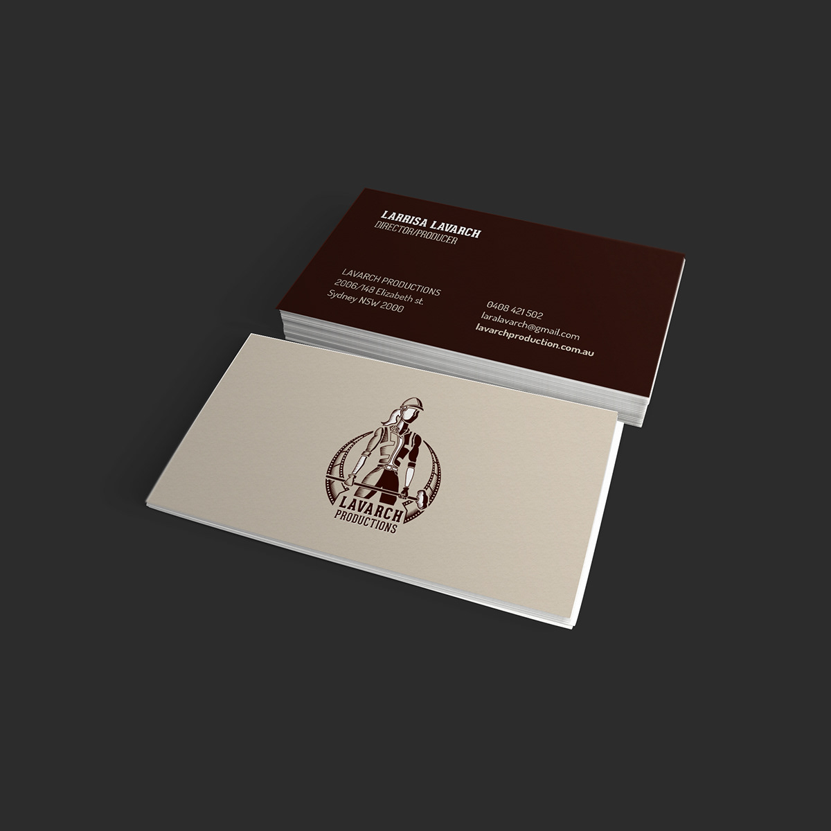 Lavarch Production clapboard identity logo owl hard-hitting contentious Sledgehammer provoking business card Stationery pattern Icon business