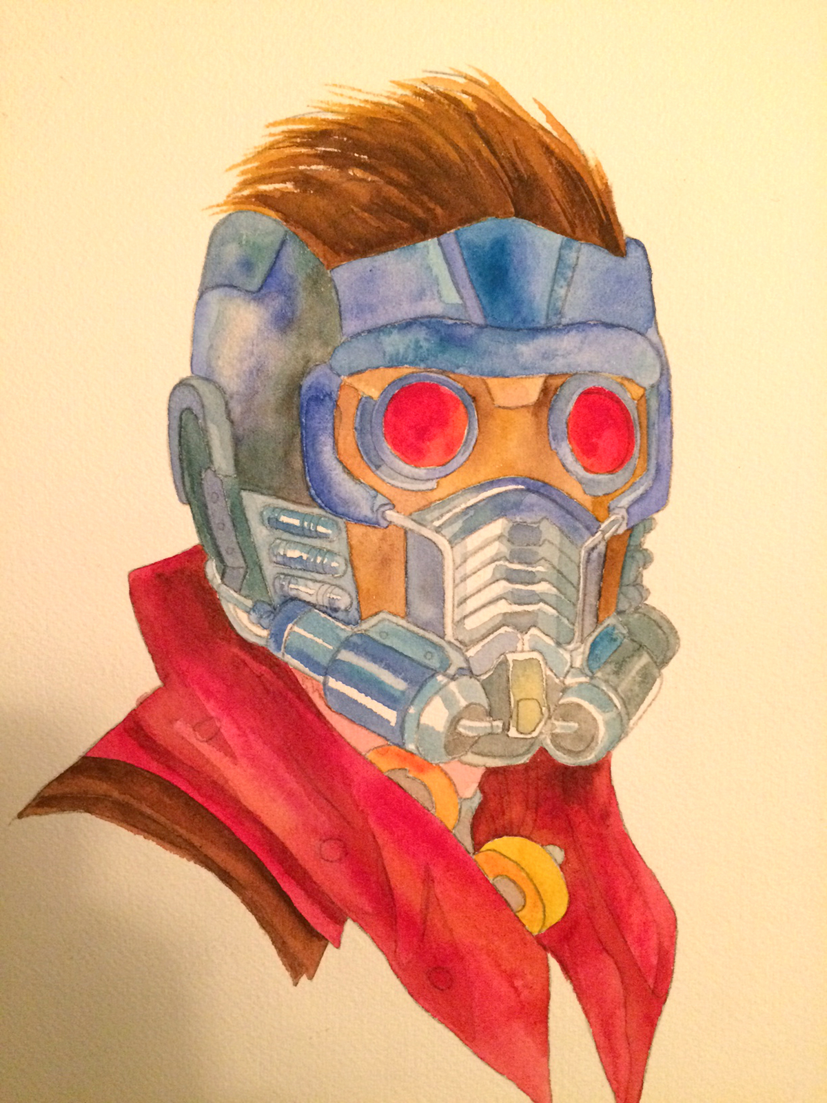 watercolor ink marvel comics Traditional media arches Guardians of the galaxy star lord