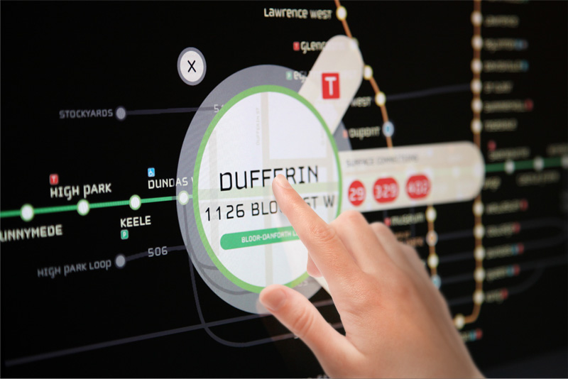 Toronto subway Transit map touchscreen
