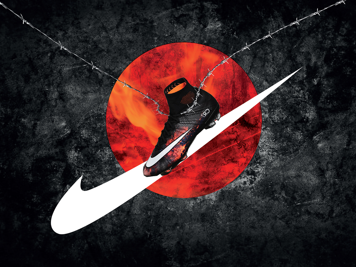 Nike photoshop Editing  sneakers red photomanipulating ideas fresh black graphicdesign