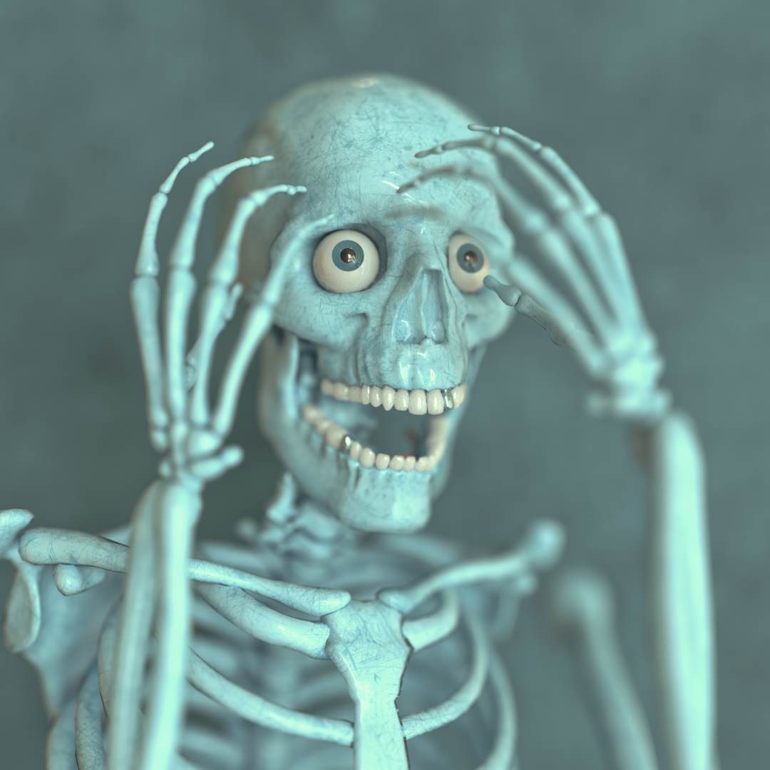 3D illustration 3D model Character design  concept art Halloween Render sampler skull spooky stager