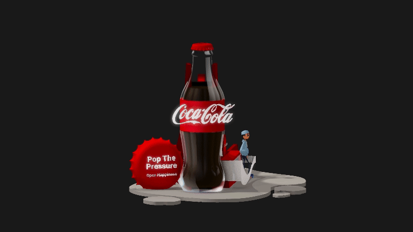 Coca Cola Advertising  3D 3d modeling installation marketing   graphic design  Graphic Designer coke motion graphics 