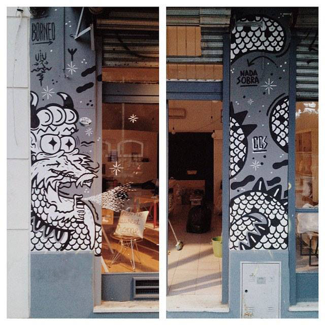 Calle streetart arte Borneo buenosaires Barbas dragon Mono streetartist