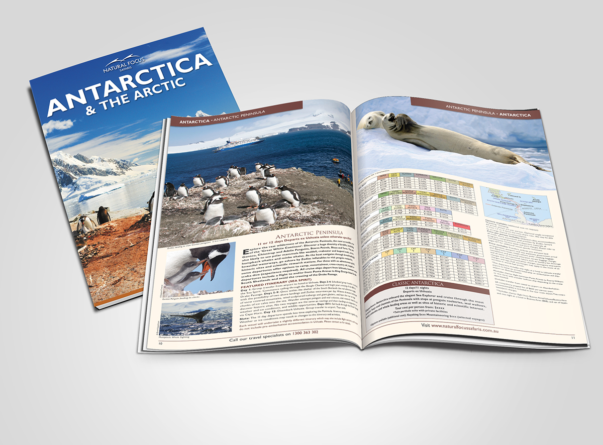 Travel brochure africa South America Canada Alaska antarctica Arctic India bhutan print Catalogue magazine destination pacific