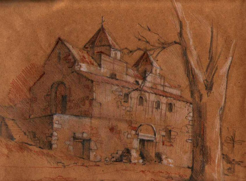 church sketches Kraft White old tbilisi