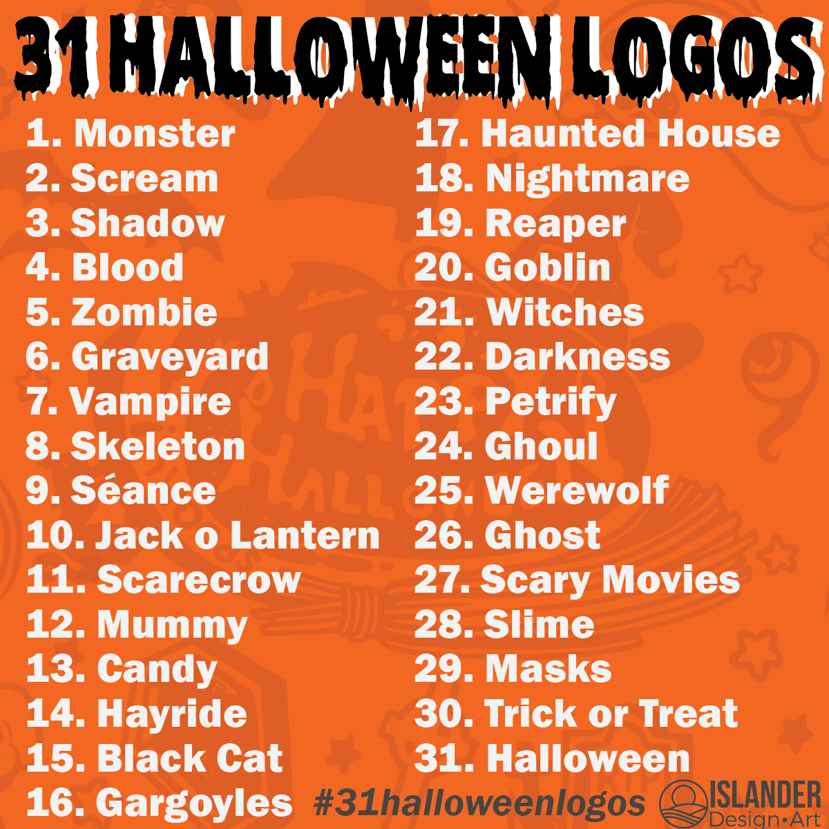 2023 design design challenge logo logotypes Logo Design Halloween Halloween Design graphic design  visual identity logo design challenge