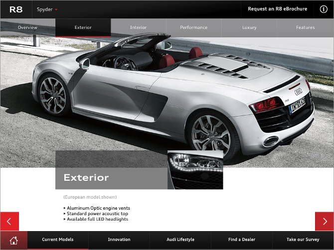 Audi iPad app application tablet Auto Show