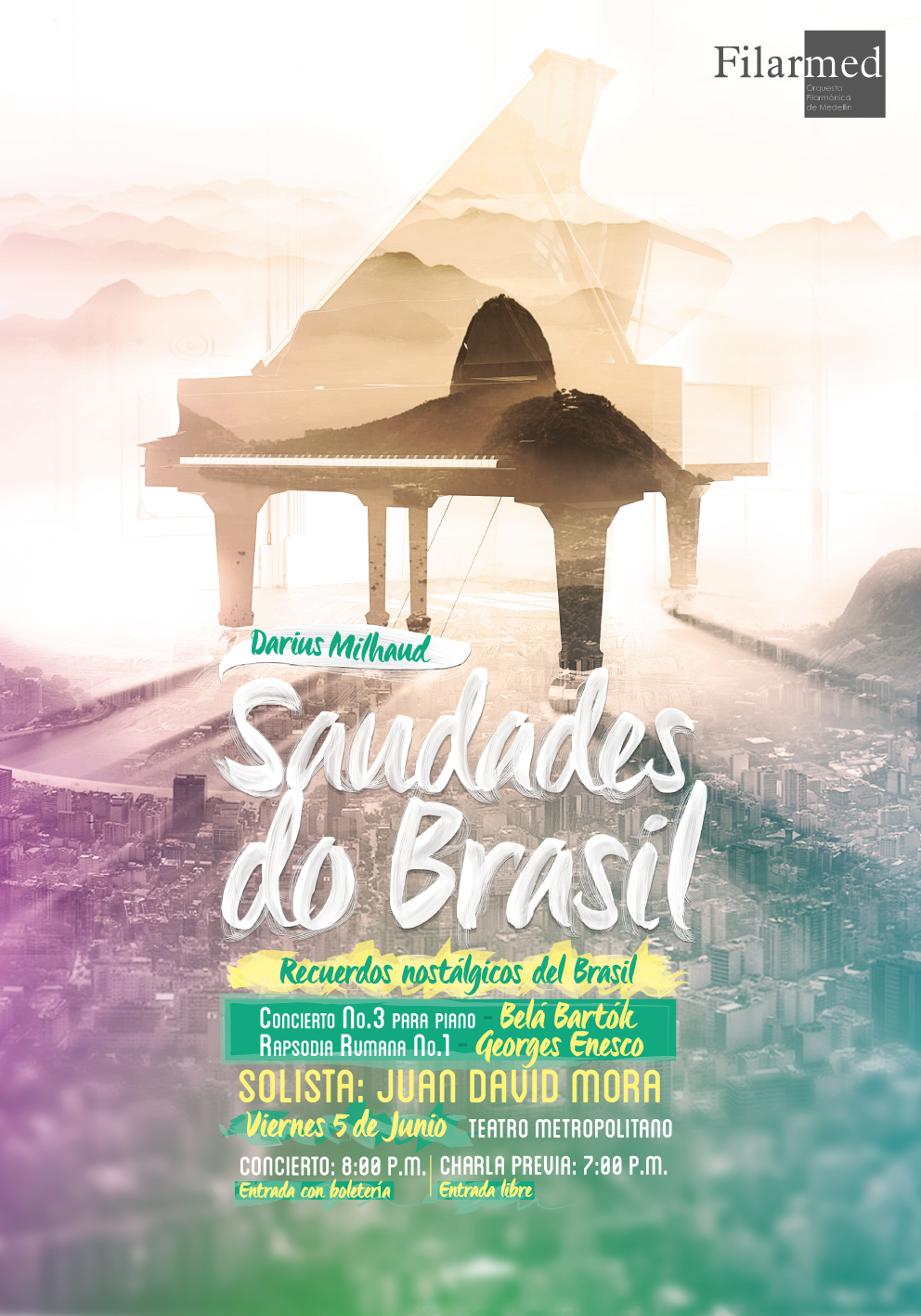 medellin mozart Brasil poster teatro FILARMED Filarmonica beethoven symphonic witch fiddle