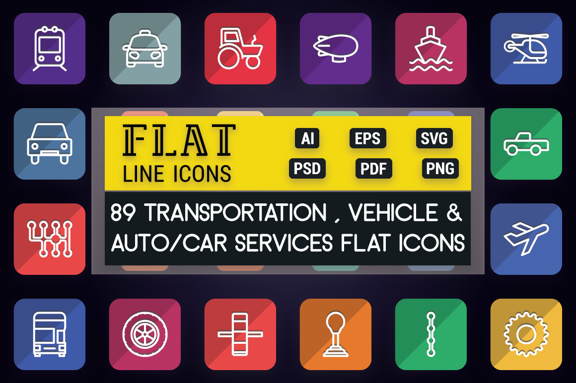transportation car flat icons Transport Icons line icons ios icons thin line design Vehicle glyph icons free icon set android icons infographic vector icons