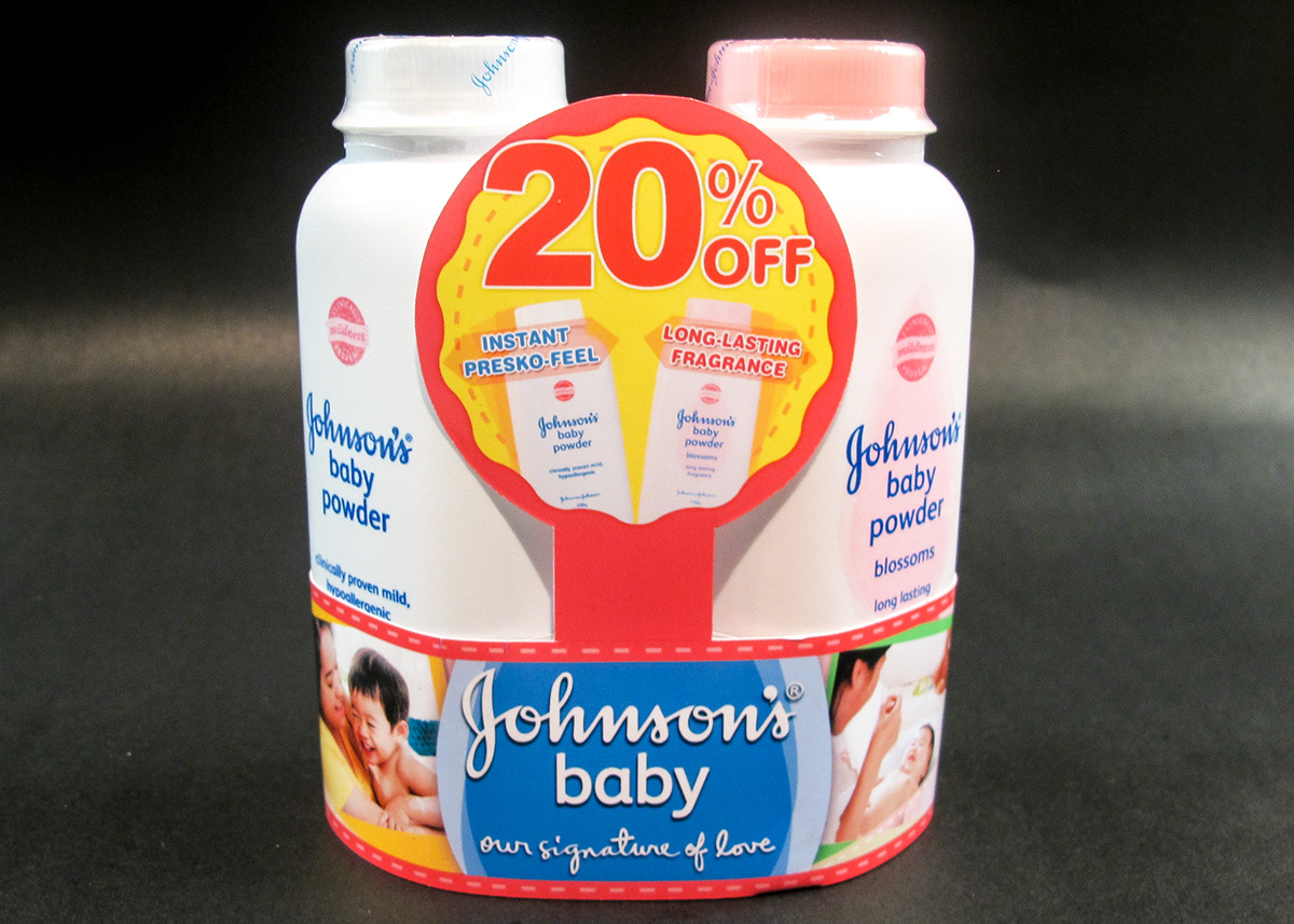 Johnson & Johnson Johnson's Baby powder promo Point of Sale pos wobbler twin pack 