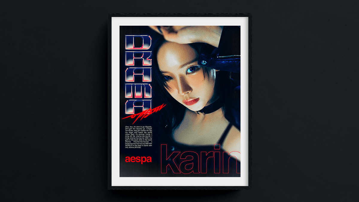 aespa poster kpop karina Retro fanart artwork Y2K 2000s