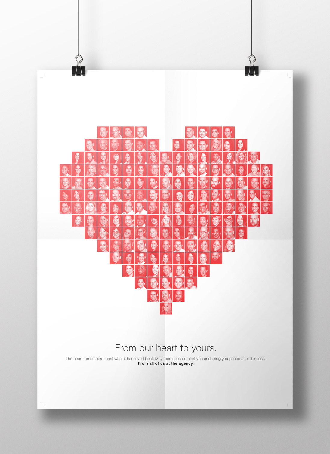 Sympathy heart zimmerman Love agency poster red monotone