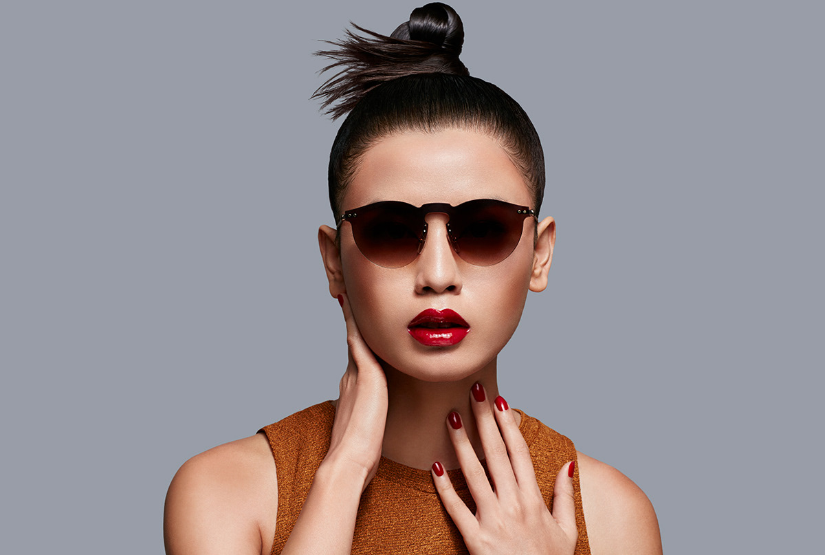 skin hair retouching  Cutouts creative beauty Fastrack Sunglasses Fashion  arjun mark