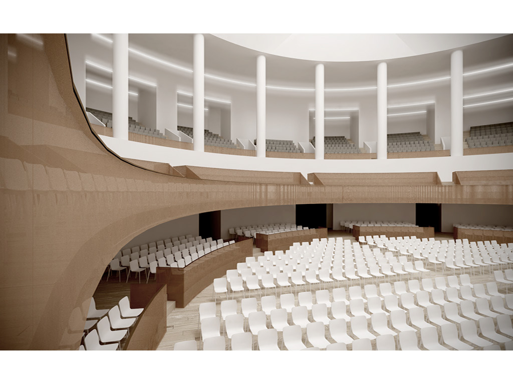 redesign Event Hall hannover Competition 2014 White copper sound dome