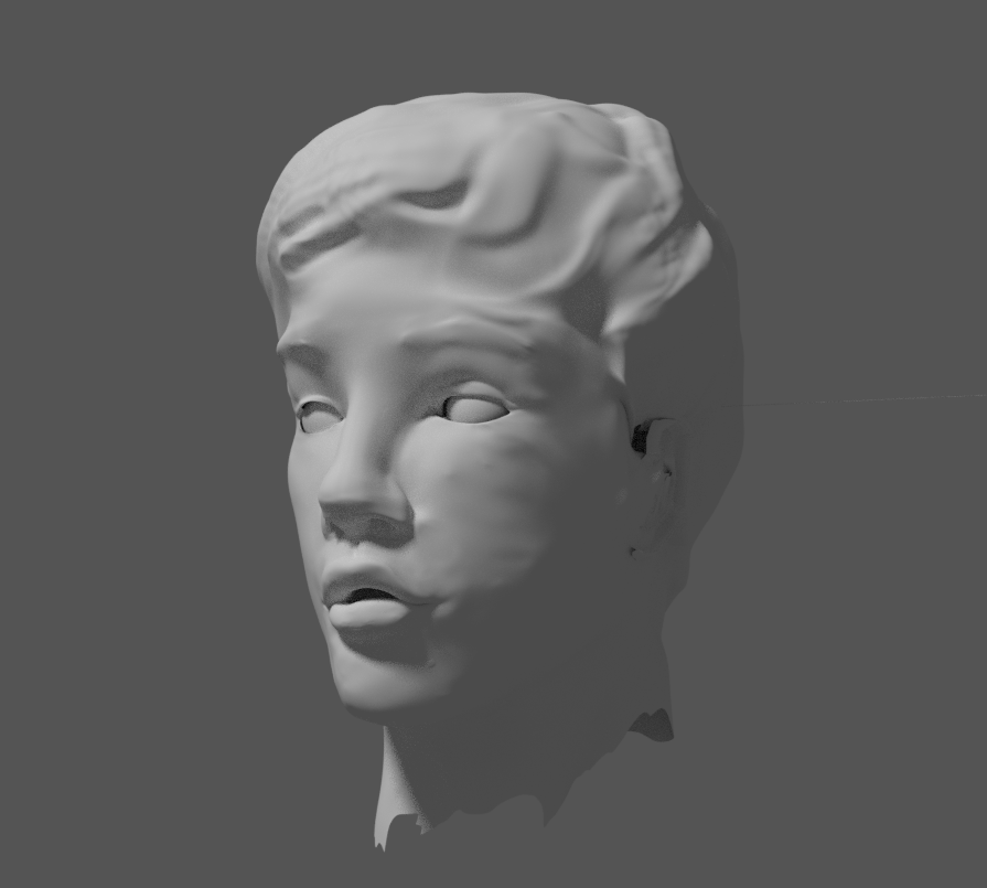 head portrait blender model 3D mesh cycles statue bust sculpted