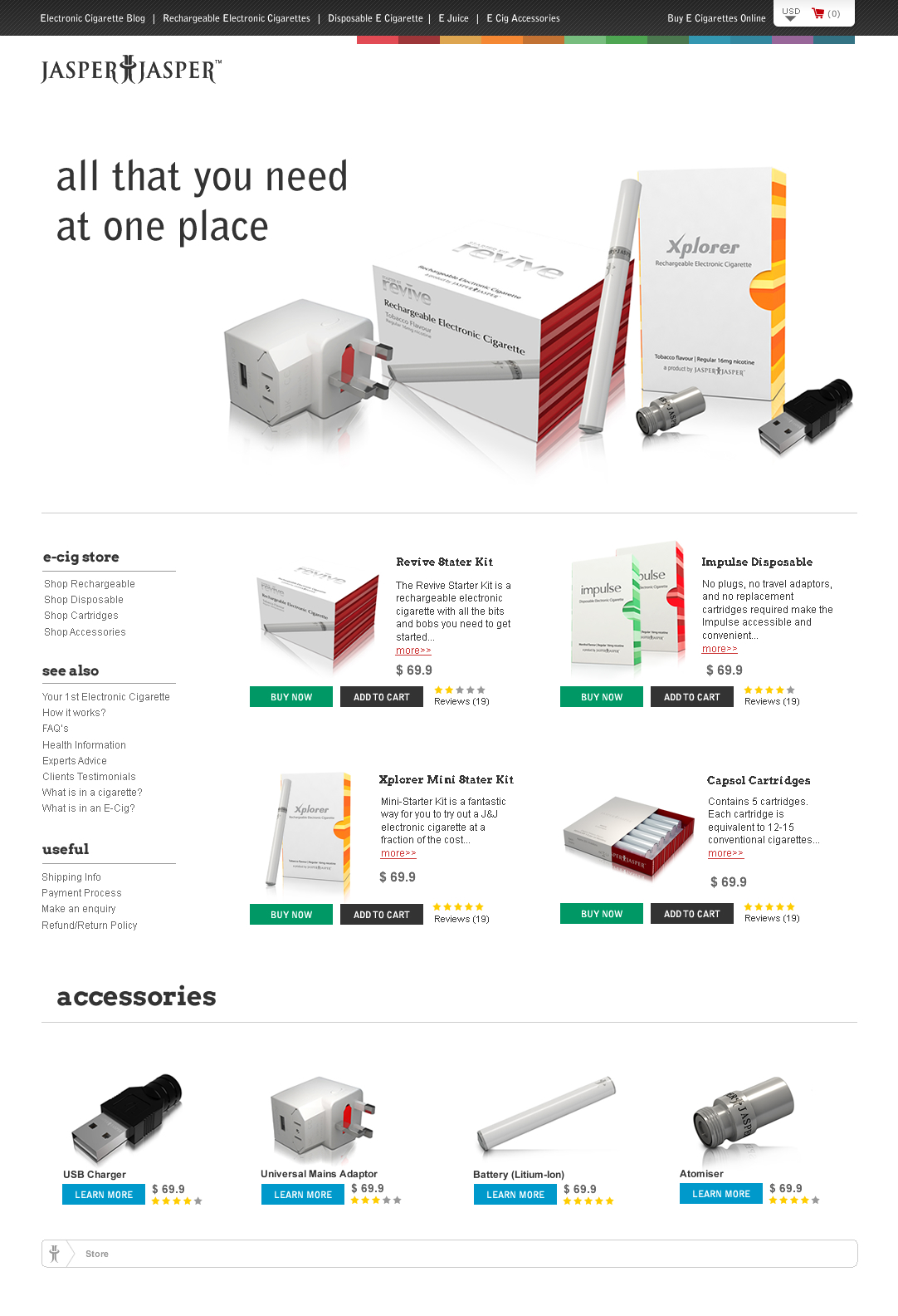 ecig electronic cigarettes White modern Blog Style descriptive ecom Online shop UK china European