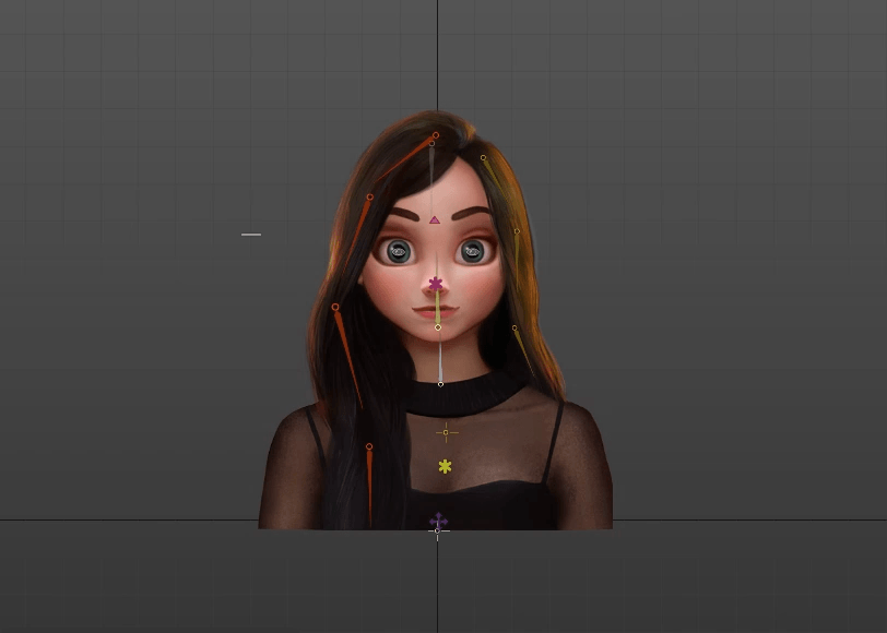 girl 2D Character animation  facial spine emotions Expression personal ASSISTANT