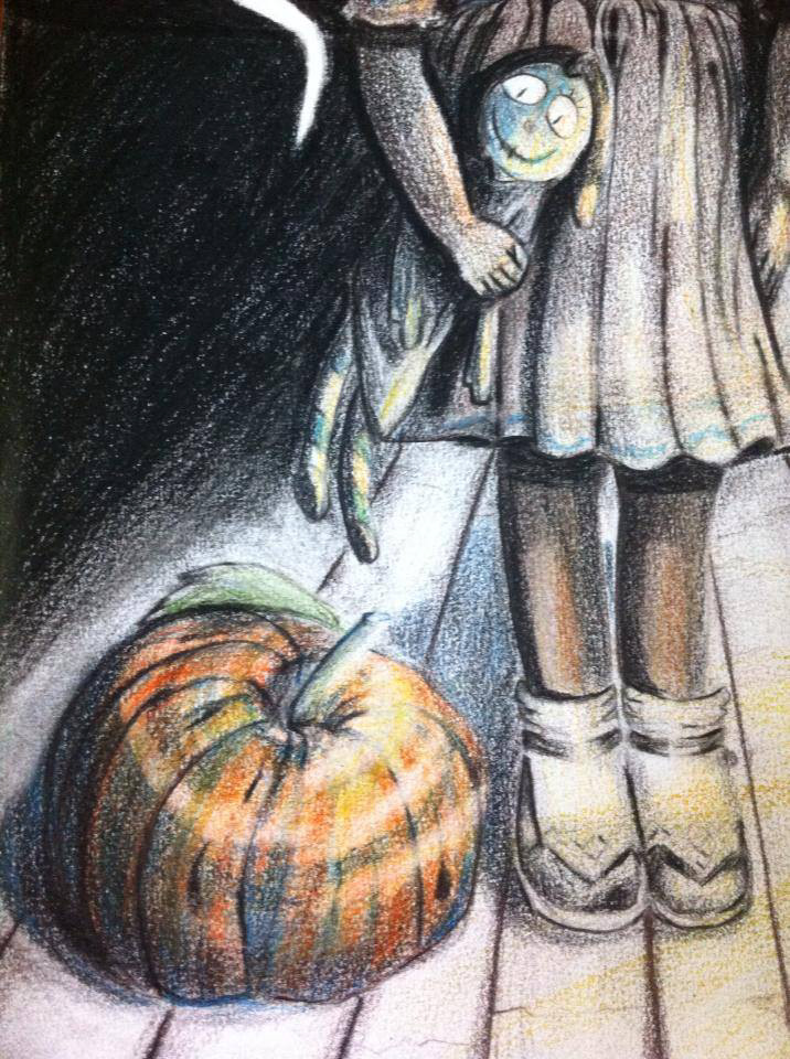 children girl fairytale Halloween book childrenbook editorial editorialdesign pumking creepier dreamingofelephants  dream black