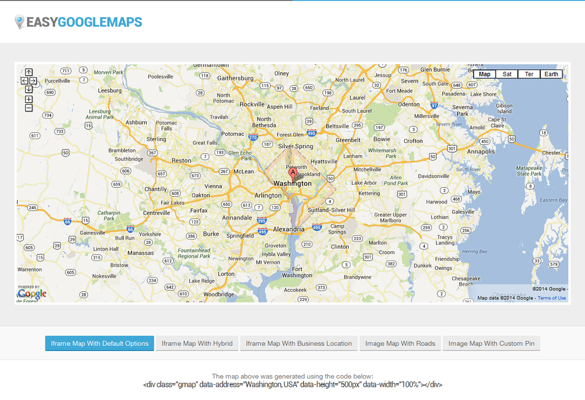 easy google maps location map Responsive iFrame image multiple bubble