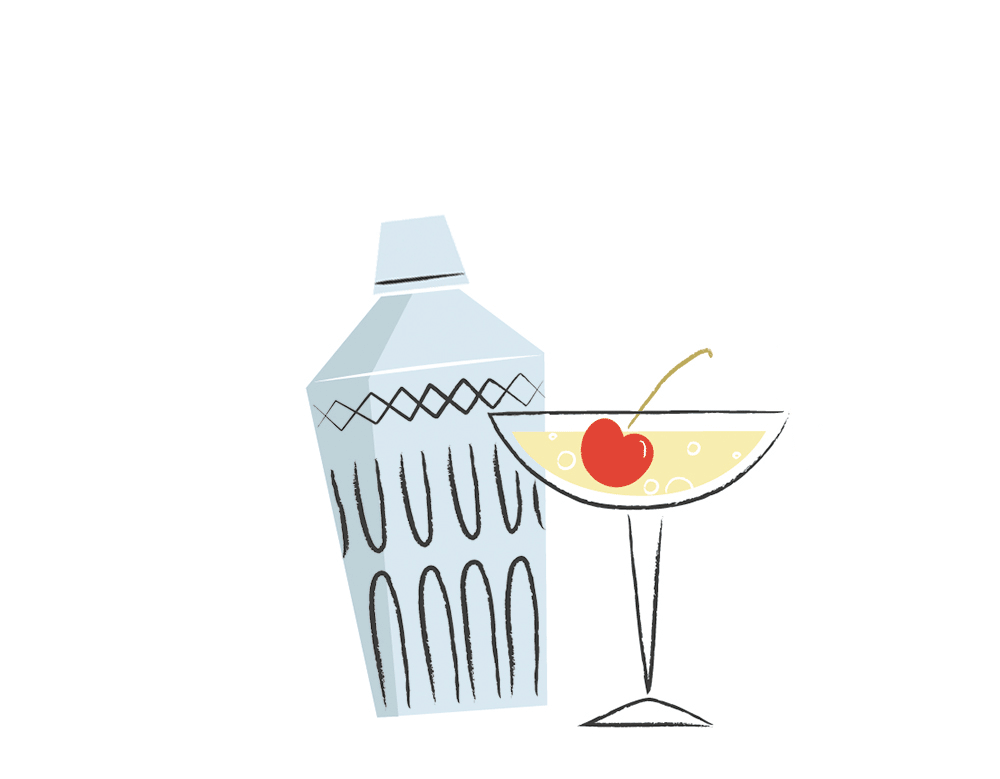 Adobe Portfolio cocktails beverage illustration cocktail illustration digital illustration retro illustration food illustration