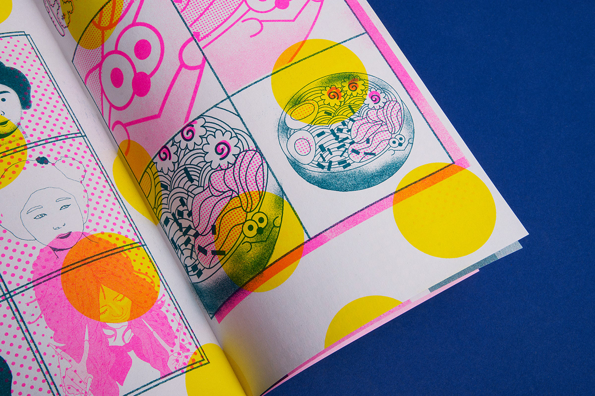 ILLUSTRATION  graphicdesign tokyo slanted risobooklet print pink Riso comic